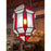 Art Deco-Style White Milk & Red Glass & Bronze Chandelier, Pendant or Lantern