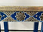 Boho Chic Style Moroccan Blue & Silver Rectangular Side or End Table, Pair