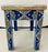 Boho Chic Style Moroccan Blue & Silver Rectangular Side or End Table, Pair