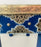 Boho Chic Style Moroccan Blue & Silver Rectangular Side or End Table, Pair