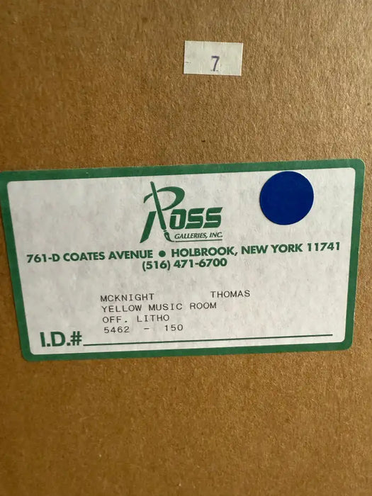 Thomas Mcknight Yellow Music Room Lithograph , Framed 1980's