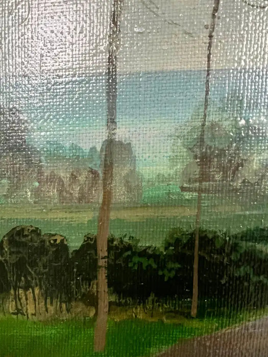 Alex Bloch Quiet Country Road Oil on Canvas Signed & Framed 2000' s