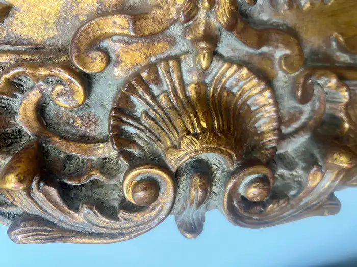 Romantic Belle Époque Portrait of a Lady in Gilded Rococo Frame Print on Canvas 1990's