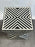 Art Deco Style Black & White Resin Sculptural Side End Table or Stool, a Pair