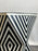 Art Deco Style Black & White Resin Sculptural Side End Table or Stool, a Pair