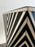 Art Deco Style Black & White Resin Sculptural Side End Table or Stool, a Pair