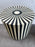 Art Deco Style Black and White Resin Side, End Table or Stool, a Pair