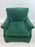 Hollywood Regency Style Custom Overstuffed Emerald Velvet Armchair