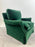 Hollywood Regency Style Custom Overstuffed Emerald Velvet Armchair