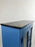 Modern Farmhouse Blue Solid Pin with Silver-Tone Mesh Doors Server or Cabinet