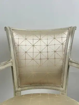 French Academic Revival Louis XVI Style Off-White Painted Chair C 1930's, a Pair