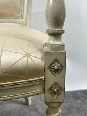 French Academic Revival Louis XVI Style Off-White Painted Chair C 1930's, a Pair