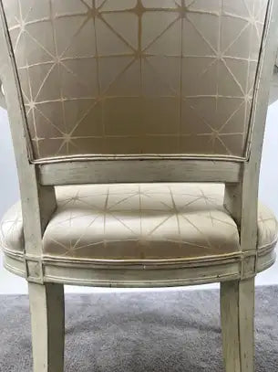 French Academic Revival Louis XVI Style Off-White Painted Chair C 1930's, a Pair