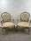 French Louis XV Style Bergère Armchair, Painted Frame, Floral Embroidery, a Pair