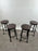 Vintage Industrial Style Round Wood Top Bar Stools w Black Iron Legs, Set of 4