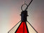 Art Deco Style White Milk and Red Glass Pendant, Lantern or Chandelier, a Pair
