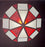 Art Deco Style White Milk and Red Glass Pendant, Lantern or Chandelier, a Pair