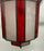 Art Deco Style White Milk and Red Glass Pendant, Lantern or Chandelier, a Pair
