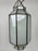 Art Deco Style Frosted White Milk Glass & Bronze Octagonal Pendant, a Pair
