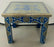 Boho Chic Style Moroccan Blue & Silver Rectangular Side or End Table, Pair