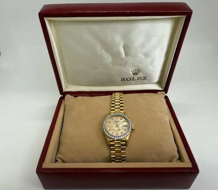 Rolex 69178 Datejust 18k Yellow Gold Diamond Bezel & Dial Ladies 26 mm Watch