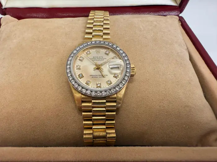 Rolex 69178 Datejust 18k Yellow Gold Diamond Bezel & Dial Ladies 26 mm Watch