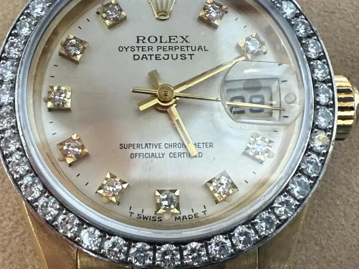 Rolex 69178 Datejust 18k Yellow Gold Diamond Bezel & Dial Ladies 26 mm Watch