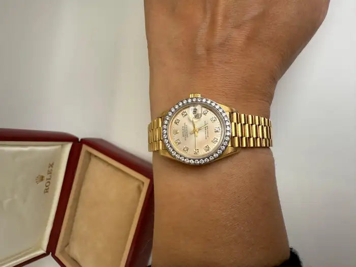 Rolex 69178 Datejust 18k Yellow Gold Diamond Bezel & Dial Ladies 26 mm Watch