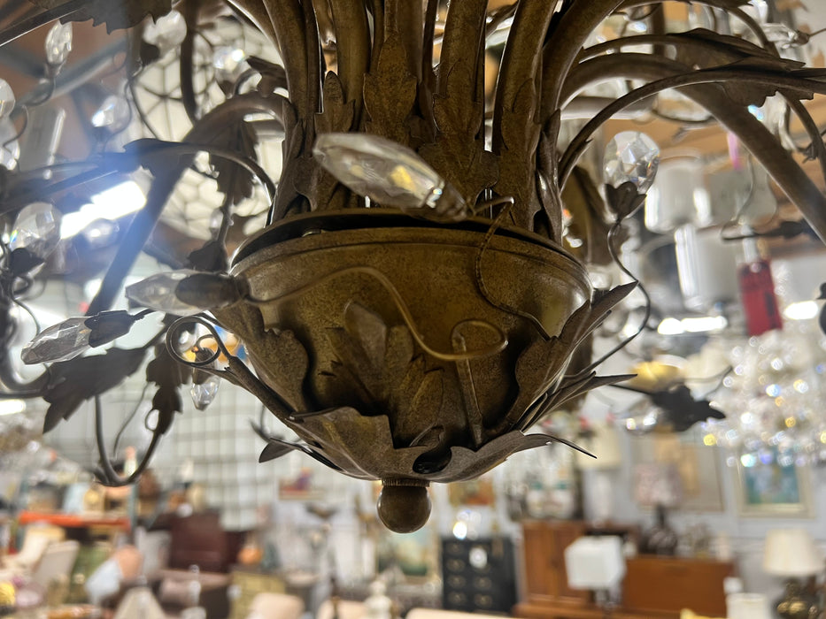 Maison Bagues Style French Foliate Design Chandelier in Bronzed Metal - 12 Arms