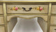 French Provincial Style Kidney Shaped Lady Writing or Vanity Desk with Ottoman