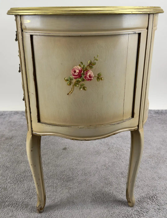 French Provincial Style Kidney Shaped Lady Writing or Vanity Desk with Ottoman