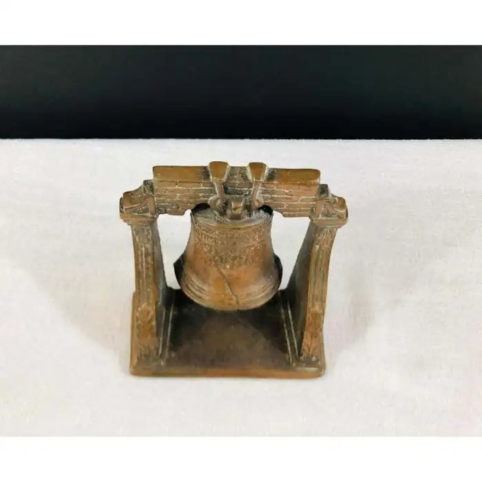 Medieval Antique Cast Bronze Mission Bell Sculpture Bookend, a Pair
