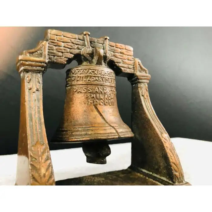 Medieval Antique Cast Bronze Mission Bell Sculpture Bookend, a Pair