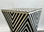 Art Deco Style Black & White Resin Sculptural Side End Table or Stool, a Pair