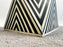 Art Deco Style Black & White Resin Sculptural Side End Table or Stool, a Pair