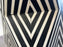Art Deco Style Black & White Resin Sculptural Side End Table or Stool, a Pair