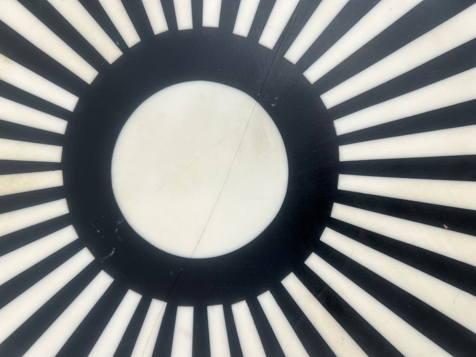 Art Deco Style Black and White Resin Side, End Table or Stool, a Pair