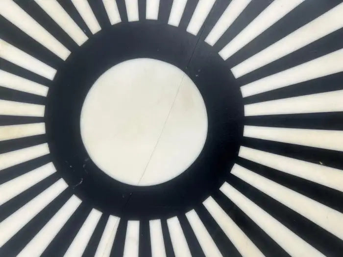 Art Deco Style Black and White Resin Side, End Table or Stool, a Pair