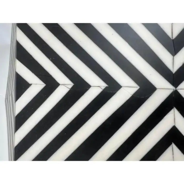 Art Deco Style Sculptural Resin Black & White Pedestal , Side End Table or Stool