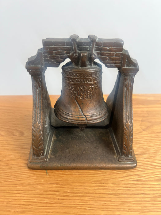 Medieval Antique Cast Bronze Mission Bell Sculpture Bookend, a Pair