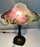Pairpoint Puffy Style Hand-Painted Floral Table Lamp with Bronze-Finish Base