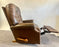 English Chesterfield Style Brown Leather Tufted Reclining & Rocking Club Chair