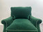 Hollywood Regency Style Custom Overstuffed Emerald Velvet Armchair