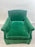 Hollywood Regency Style Custom Overstuffed Emerald Velvet Armchair