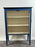 Modern Farmhouse Blue Solid Pin with Silver-Tone Mesh Doors Server or Cabinet