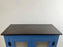 Modern Farmhouse Blue Solid Pin with Silver-Tone Mesh Doors Server or Cabinet