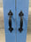 Modern Farmhouse Blue Solid Pin with Silver-Tone Mesh Doors Server or Cabinet