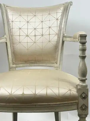 French Academic Revival Louis XVI Style Off-White Painted Chair C 1930's, a Pair