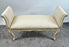 20th C French Louis XV Style Off-White & Beige Upholstered Bench or Window Seat