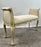 20th C French Louis XV Style Off-White & Beige Upholstered Bench or Window Seat